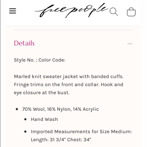 Free People Marled Striped Wool Fringe Cardigan - Picture 6 of 7